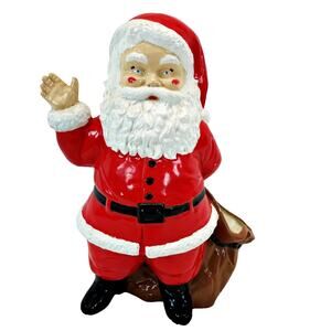 Vintage Duncan Ceramics Retro MCM Santa with Bag Planter Candy Nuts